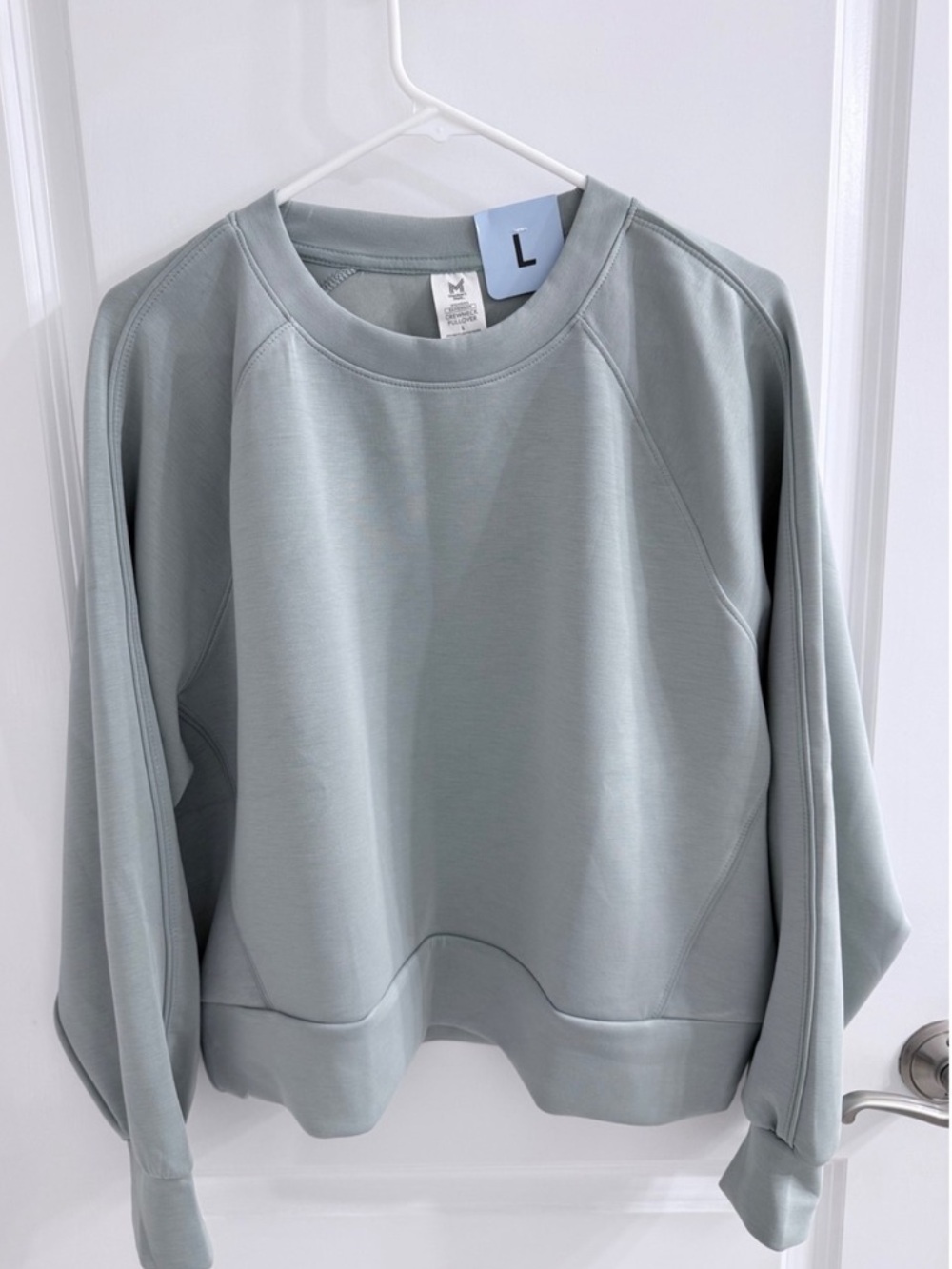 Member's Mark Womens Sandwash Crewneck Pullover Sweatshirt Sage Green Large